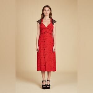 Tanya Taylor Zodiac Print Kara Dress 100% Silk Size 8